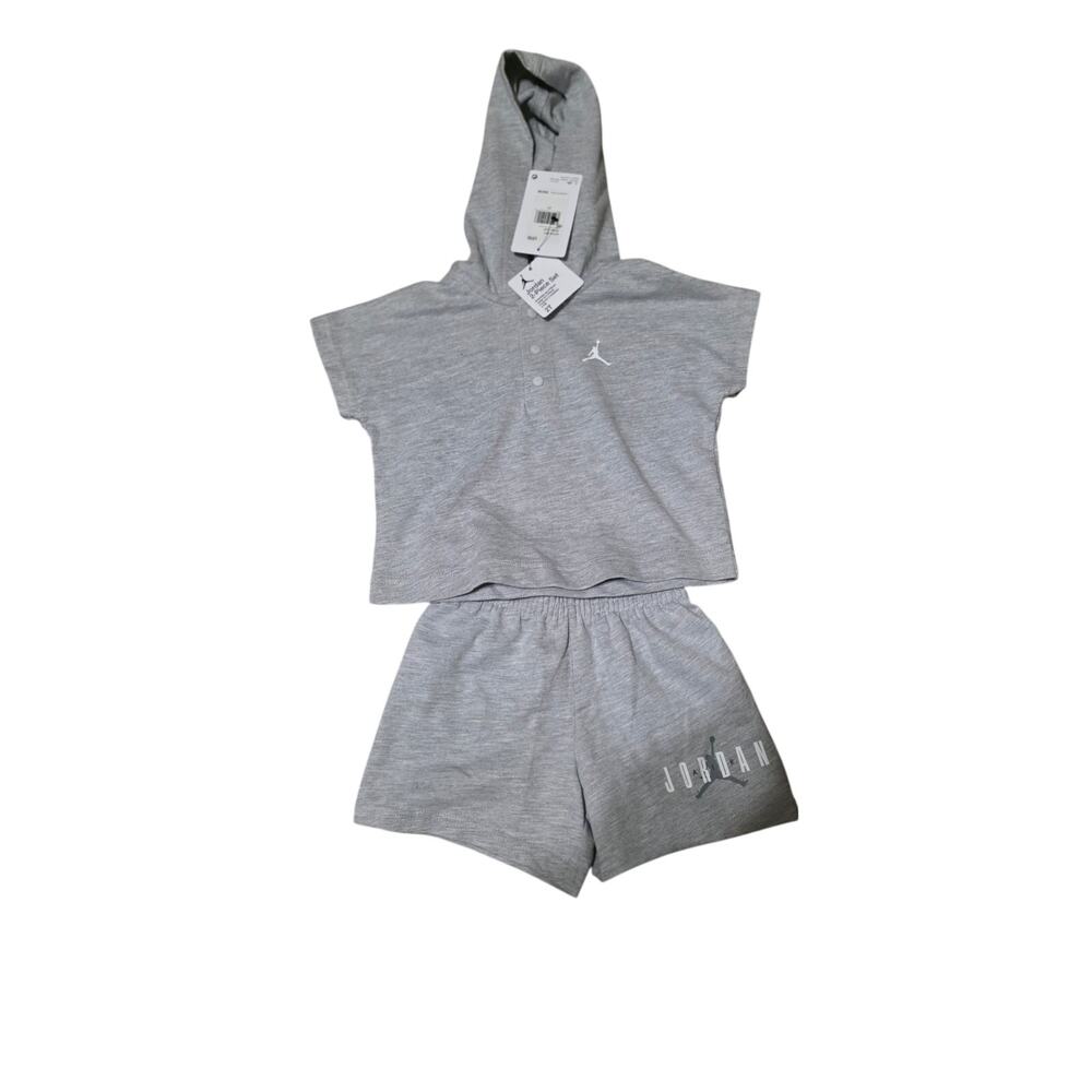 Air Jordan Toddler Outfit 2T Gray Hoodie Shorts Set NWT